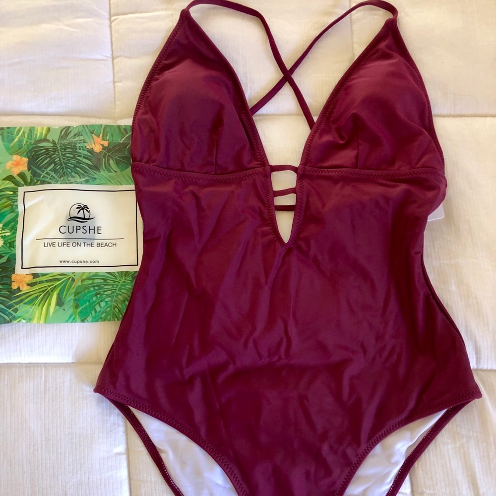Cupshe Charming Plum One-Piece Swimsuit